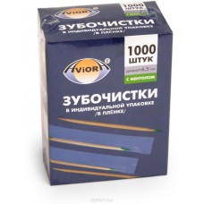 Зубочистки инд/упак. AVIORA,1000 шт, в бумаж., бамбук с мятой (30)