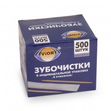 Зубочистки инд/упак. AVIORA,500 шт, в бумаж., бамбук (50)