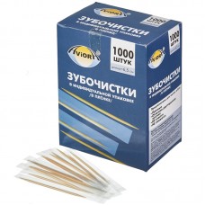 Зубочистки инд/упак.AVIORA, 1000 шт, в пленке, бамбук (30)
