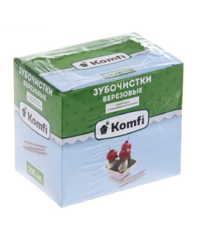 Зубочистки инд/упак.Кomfi, 500 шт., в пленке, береза